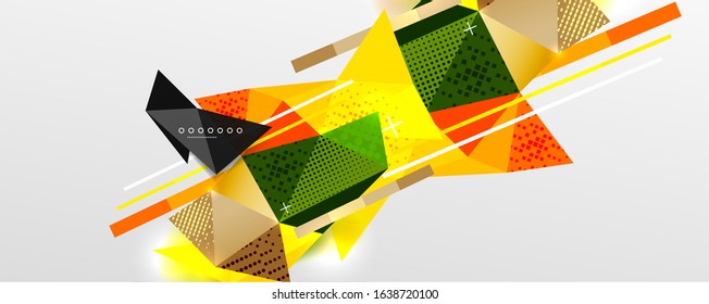 Abstract background - trendy low poly triangle shapes polygonal pattern, geometric dynamic composition with copyspace. Vector Illustration For Wallpaper, Banner, Background, Card, Book Illustration