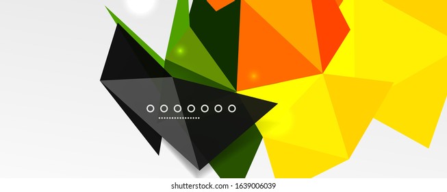 Abstract background - trendy low poly triangle shapes polygonal pattern, geometric dynamic composition with copyspace. Vector Illustration For Wallpaper, Banner, Background, Card, Book Illustration
