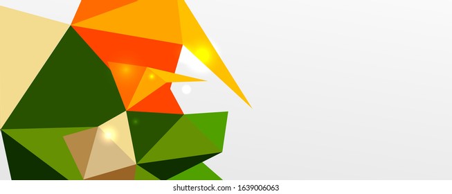 Abstract background - trendy low poly triangle shapes polygonal pattern, geometric dynamic composition with copyspace. Vector Illustration For Wallpaper, Banner, Background, Card, Book Illustration