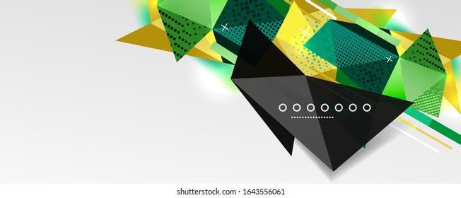 Abstract background - trendy low poly triangle shapes polygonal pattern, geometric dynamic composition with copyspace. Vector Illustration For Wallpaper, Banner, Background, Card, Book Illustration