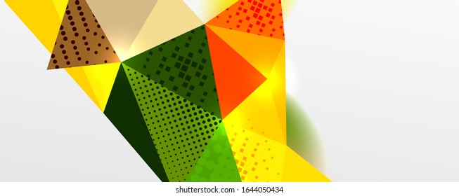 Abstract background - trendy low poly triangle shapes polygonal pattern, geometric dynamic composition with copyspace. Vector Illustration For Wallpaper, Banner, Background, Card, Book Illustration