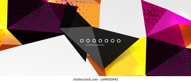 Abstract background - trendy low poly triangle shapes polygonal pattern, geometric dynamic composition with copyspace. Vector Illustration For Wallpaper, Banner, Background, Card, Book Illustration