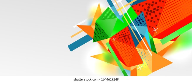 Abstract background - trendy low poly triangle shapes polygonal pattern, geometric dynamic composition with copyspace. Vector Illustration For Wallpaper, Banner, Background, Card, Book Illustration