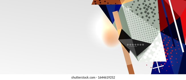 Abstract background - trendy low poly triangle shapes polygonal pattern, geometric dynamic composition with copyspace. Vector Illustration For Wallpaper, Banner, Background, Card, Book Illustration