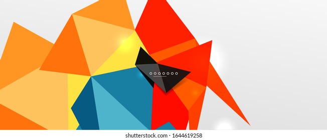 Abstract background - trendy low poly triangle shapes polygonal pattern, geometric dynamic composition with copyspace. Vector Illustration For Wallpaper, Banner, Background, Card, Book Illustration