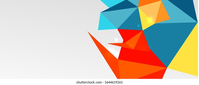 Abstract background - trendy low poly triangle shapes polygonal pattern, geometric dynamic composition with copyspace. Vector Illustration For Wallpaper, Banner, Background, Card, Book Illustration