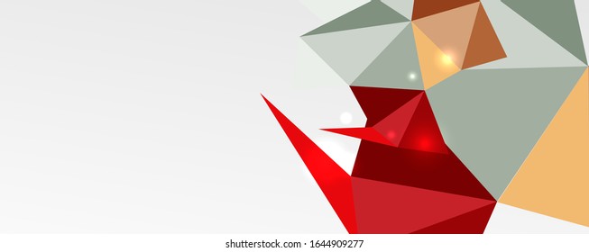 Abstract background - trendy low poly triangle shapes polygonal pattern, geometric dynamic composition with copyspace. Vector Illustration For Wallpaper, Banner, Background, Card, Book Illustration