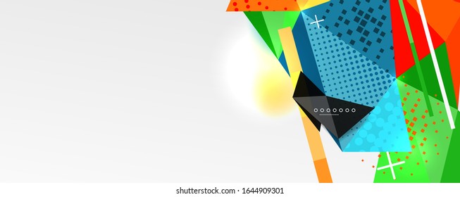 Abstract background - trendy low poly triangle shapes polygonal pattern, geometric dynamic composition with copyspace. Vector Illustration For Wallpaper, Banner, Background, Card, Book Illustration