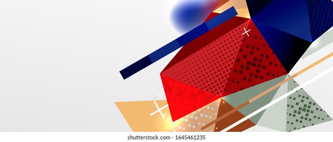 Abstract background - trendy low poly triangle shapes polygonal pattern, geometric dynamic composition with copyspace. Vector Illustration For Wallpaper, Banner, Background, Card, Book Illustration
