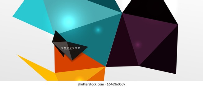 Abstract background - trendy low poly triangle shapes polygonal pattern, geometric dynamic composition with copyspace. Vector Illustration For Wallpaper, Banner, Background, Card, Book Illustration
