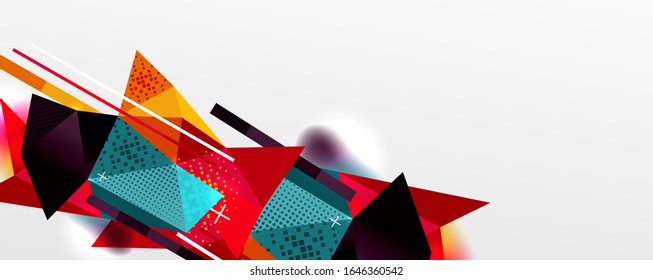 Abstract background - trendy low poly triangle shapes polygonal pattern, geometric dynamic composition with copyspace. Vector Illustration For Wallpaper, Banner, Background, Card, Book Illustration