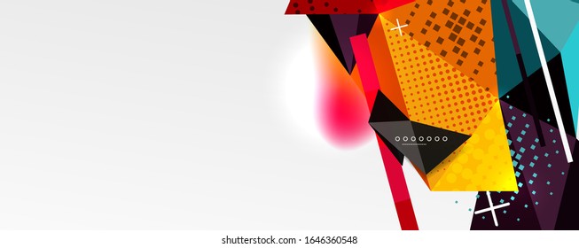 Abstract background - trendy low poly triangle shapes polygonal pattern, geometric dynamic composition with copyspace. Vector Illustration For Wallpaper, Banner, Background, Card, Book Illustration