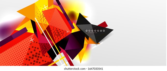 Abstract background - trendy low poly triangle shapes polygonal pattern, geometric dynamic composition with copyspace. Vector Illustration For Wallpaper, Banner, Background, Card, Book Illustration