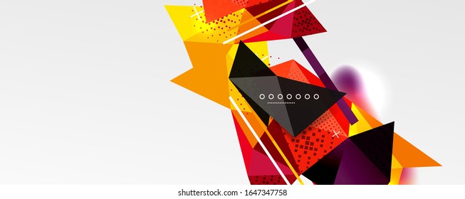 Abstract background - trendy low poly triangle shapes polygonal pattern, geometric dynamic composition with copyspace. Vector Illustration For Wallpaper, Banner, Background, Card, Book Illustration