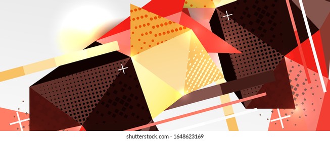 Abstract background - trendy low poly triangle shapes polygonal pattern, geometric dynamic composition with copyspace. Vector Illustration For Wallpaper, Banner, Background, Card, Book Illustration