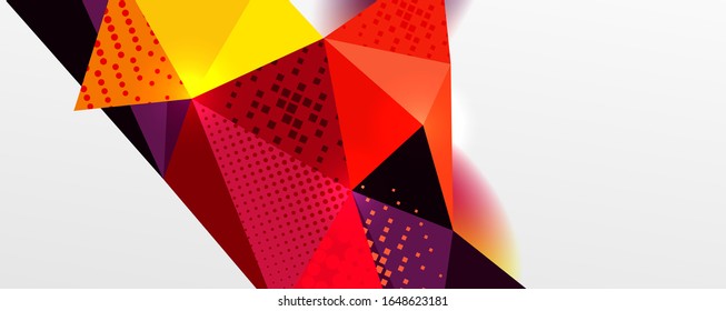 Abstract background - trendy low poly triangle shapes polygonal pattern, geometric dynamic composition with copyspace. Vector Illustration For Wallpaper, Banner, Background, Card, Book Illustration