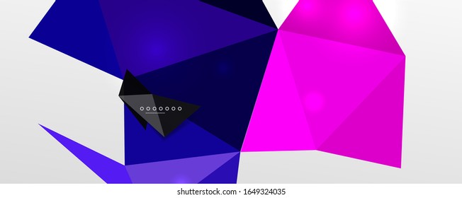 Abstract background - trendy low poly triangle shapes polygonal pattern, geometric dynamic composition with copyspace. Vector Illustration For Wallpaper, Banner, Background, Card, Book Illustration