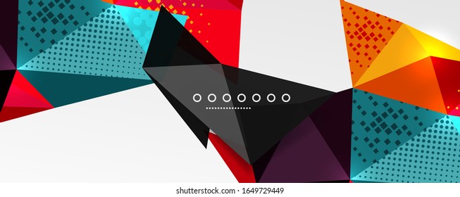 Abstract background - trendy low poly triangle shapes polygonal pattern, geometric dynamic composition with copyspace. Vector Illustration For Wallpaper, Banner, Background, Card, Book Illustration