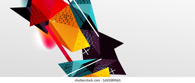 Fondo abstracto - triángulo moderno de polos bajo forma formas de patrón poligonal, composición dinámica geométrica con copyspace. Ilustración De Vector Para Papel De Fondo De Pantalla, Banner, Fondo, Tarjeta E Ilustración De Libros