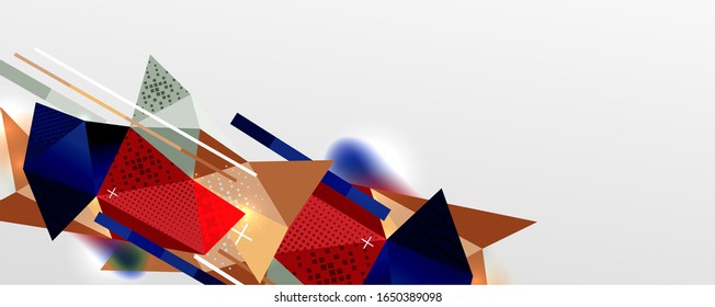 Abstract background - trendy low poly triangle shapes polygonal pattern, geometric dynamic composition with copyspace. Vector Illustration For Wallpaper, Banner, Background, Card, Book Illustration