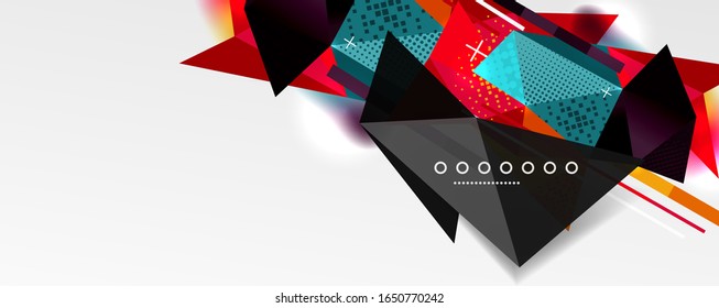 Abstract background - trendy low poly triangle shapes polygonal pattern, geometric dynamic composition with copyspace. Vector Illustration For Wallpaper, Banner, Background, Card, Book Illustration