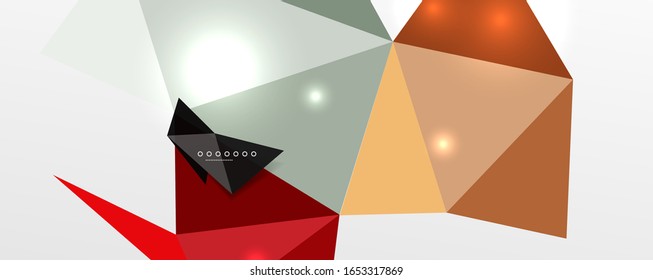 Abstract background - trendy low poly triangle shapes polygonal pattern, geometric dynamic composition with copyspace. Vector Illustration For Wallpaper, Banner, Background, Card, Book Illustration