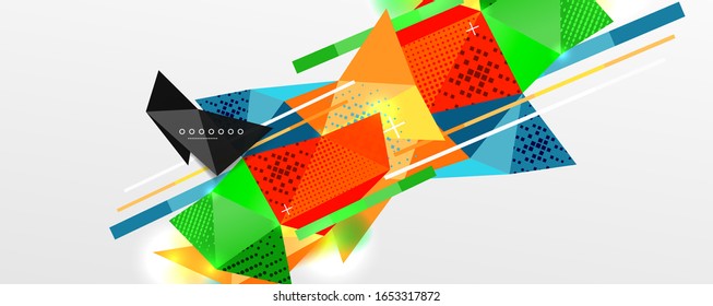 Abstract background - trendy low poly triangle shapes polygonal pattern, geometric dynamic composition with copyspace. Vector Illustration For Wallpaper, Banner, Background, Card, Book Illustration