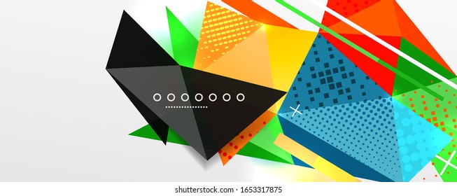 Abstract background - trendy low poly triangle shapes polygonal pattern, geometric dynamic composition with copyspace. Vector Illustration For Wallpaper, Banner, Background, Card, Book Illustration