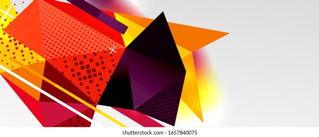 Abstract background - trendy low poly triangle shapes polygonal pattern, geometric dynamic composition with copyspace. Vector Illustration For Wallpaper, Banner, Background, Card, Book Illustration