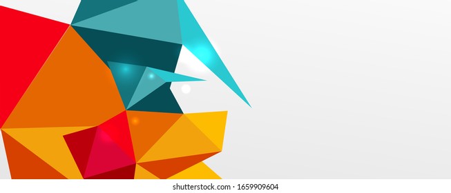 Abstract background - trendy low poly triangle shapes polygonal pattern, geometric dynamic composition with copyspace. Vector Illustration For Wallpaper, Banner, Background, Card, Book Illustration