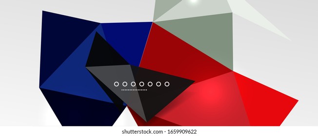 Abstract background - trendy low poly triangle shapes polygonal pattern, geometric dynamic composition with copyspace. Vector Illustration For Wallpaper, Banner, Background, Card, Book Illustration