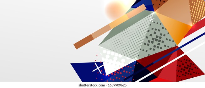 Abstract background - trendy low poly triangle shapes polygonal pattern, geometric dynamic composition with copyspace. Vector Illustration For Wallpaper, Banner, Background, Card, Book Illustration