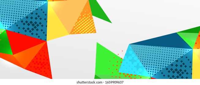 Abstract background - trendy low poly triangle shapes polygonal pattern, geometric dynamic composition with copyspace. Vector Illustration For Wallpaper, Banner, Background, Card, Book Illustration