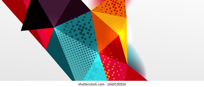 Abstract background - trendy low poly triangle shapes polygonal pattern, geometric dynamic composition with copyspace. Vector Illustration For Wallpaper, Banner, Background, Card, Book Illustration