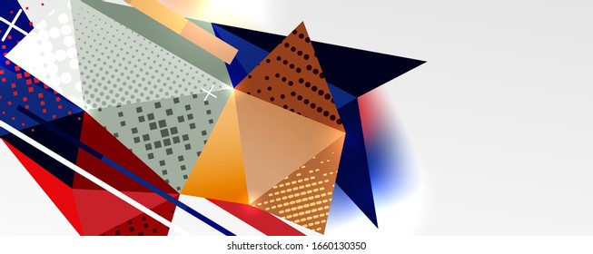 Fondo abstracto - triángulo moderno de polos bajo forma formas de patrón poligonal, composición dinámica geométrica con copyspace. Ilustración De Vector Para Papel De Fondo De Pantalla, Banner, Fondo, Tarjeta E Ilustración De Libros