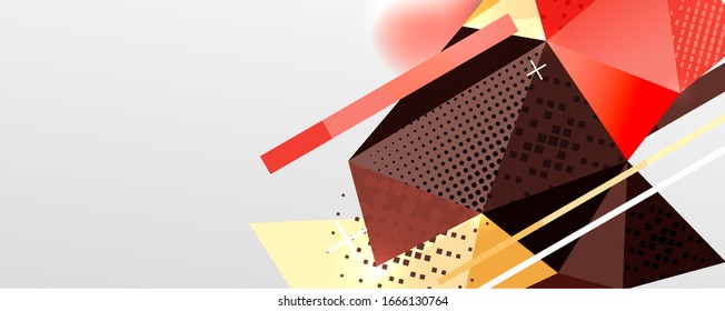 Abstract background - trendy low poly triangle shapes polygonal pattern, geometric dynamic composition with copyspace. Vector Illustration For Wallpaper, Banner, Background, Card, Book Illustration