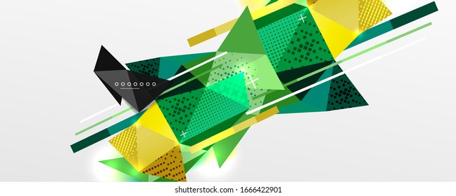 Abstract background - trendy low poly triangle shapes polygonal pattern, geometric dynamic composition with copyspace. Vector Illustration For Wallpaper, Banner, Background, Card, Book Illustration
