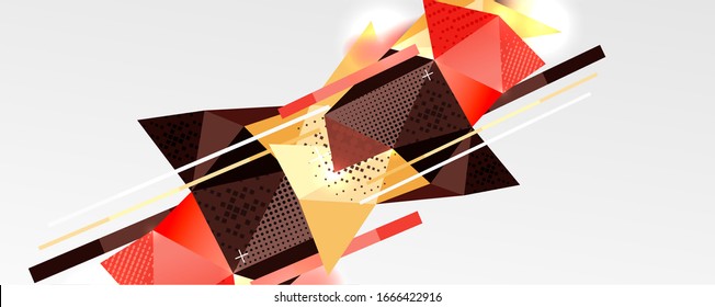 Abstract background - trendy low poly triangle shapes polygonal pattern, geometric dynamic composition with copyspace. Vector Illustration For Wallpaper, Banner, Background, Card, Book Illustration