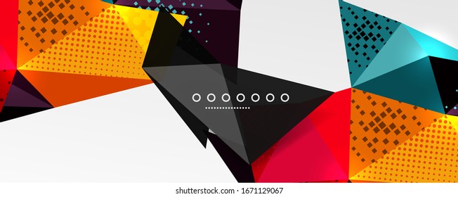 Abstract background - trendy low poly triangle shapes polygonal pattern, geometric dynamic composition with copyspace. Vector Illustration For Wallpaper, Banner, Background, Card, Book Illustration