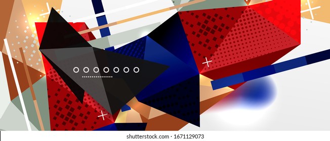 Abstract background - trendy low poly triangle shapes polygonal pattern, geometric dynamic composition with copyspace. Vector Illustration For Wallpaper, Banner, Background, Card, Book Illustration