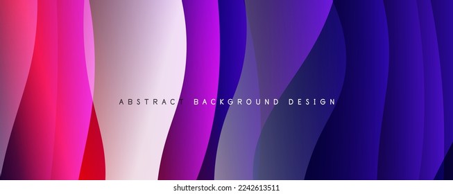 Fondo abstracto, corrientes de color fluido simple y a la moda de las olas de gradientes. Ilustración vectorial para fondo de escritorio, pancarta, fondo, tarjeta, ilustración del libro, página de inicio