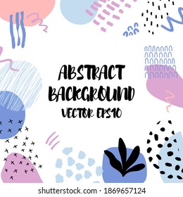 Abstrakter Hintergrund im trendigen Stil mit botanischen und geometrischen Elementen, Texturen. Natürliche Erdfarben. . Vektorgrafik. Design für Social-Media-Beiträge oder Webbanner.
