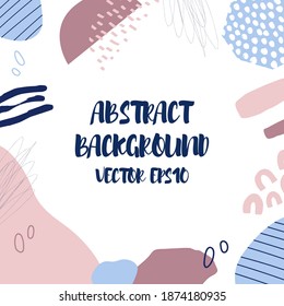 Abstract background in trendy style with botanical and geometric elements, textures. Natural earthy colors. . Vector illustration. Design for social media posts or web banners.
