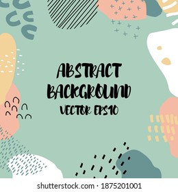 Abstract background in trendy style with botanical and geometric elements, textures. Natural earthy colors. . Vector illustration. Design for social media posts or web banners.