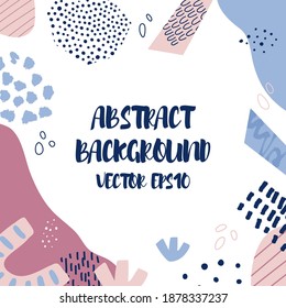 Abstract background in trendy style with botanical and geometric elements, textures. Natural earthy colors. . Vector illustration. Design for social media posts or web banners.