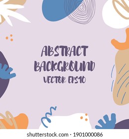 Abstract background in trendy style with botanical and geometric elements, textures. Natural pastel colours. 