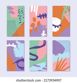 Resumen de fondo a la moda con elementos botánicos y geométricos, texturas. Colores naturales pastel. 