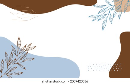 Abstrakter Hintergrund in trendigem Stil, braun, blau. Handzeichnung. Zweimal im Doodle-Stil. Weißer Hintergrund. Vektorgrafik.