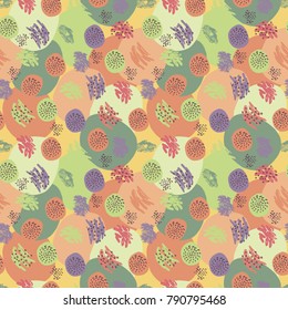 Abstract background. Trendy vector seamless pattern with hand drawn design elements in Memphis style. Great for cards, posters, banners, flyers, invitations, fabrics and more.