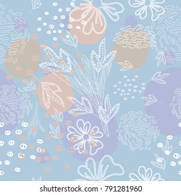 Abstract background. Trendy vector seamless pattern with hand drawn design elements in Memphis style. Great for cards, posters, banners, flyers, invitations, fabrics and more.
